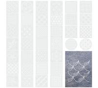 FREEBLOSS 36Pcs Sashiko Stencils Sashiko Embroidery PET Template Drawing Line Template for Hand Quilting Patterns Templates Embroidery Stencils 5.5" x 5.5"