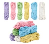 FREEBLOSS 3mm*90m Natural Macrame Cord 6 Colors Macrame Rope Pure Cotton Cord for Wall Hanging, Plant Hangers, Christmas Ornaments, All the Macrame Craft