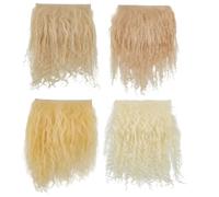 FREEBLOSS 4 Pcs Doll Curly Wigs 10cm/3.9inch Curly Doll Hair Extension for Dolls Making Arts Supplies Dolls Hair Wigs Accessories, Light Color Palette, Age 15+