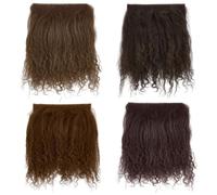 FREEBLOSS 4 Pcs Doll Curly Wigs 10cm/3.9inch Curly Doll Hair Extension for Dolls Making Arts Supplies Dolls Hair Wigs Accessories, Brown Color Palette Scheme, Age 15+