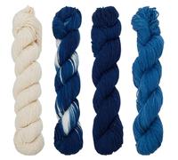 FREEBLOSS 4 Pcs Sashiko Thread 100M x 4 Colors Cotton Embroidery Floss 3 Stranded Blue Embroidery Threads Japanese Quilting & Sewing Thread for Sashiko Kit Supplies