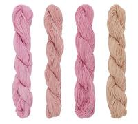 FREEBLOSS 4 Pcs Sashiko Thread 100M x 4 Colors Cotton Embroidery Floss 3 Stranded Pink Embroidery Threads Japanese Quilting & Sewing Thread for Sashiko Kit Supplies