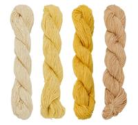 FREEBLOSS 4 Pcs Sashiko Thread 100M x 4 Colors Cotton Embroidery Floss 3 Stranded Yellow Embroidery Threads Japanese Quilting & Sewing Thread for Sashiko Kit Supplies
