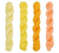 FREEBLOSS 4 Pcs Sashiko Thread Sashiko Skein 100M * 4 Colors Pure Cotton Embroidery Thread Japanese Sewing Threads Quilting and Embroidery Kit Supplies, Yellow and Orange