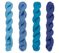 FREEBLOSS 4 Pcs Sashiko Thread Sashiko Skein 100M * 4 Colors Pure Cotton Embroidery Thread Japanese Sewing Threads Quilting & Embroidery Kit Supplies, Blue