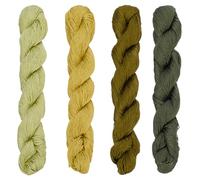 FREEBLOSS 4 Pcs Sashiko Thread Sashiko Skein 100M * 4 Colors Pure Cotton Embroidery Thread Japanese Sewing Threads Quilting and Embroidery Kit Supplies, Green