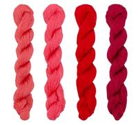 FREEBLOSS 4 Pcs Sashiko Thread Sashiko Skein 4 * 100 M Pure Cotton Embroidery Thread Japanese Sewing Threads Quilting & Embroidery Sewing Kit Supplies 4 Red Theme Colors