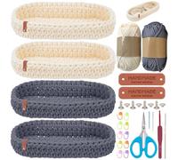 FREEBLOSS 4 Set Crochet Kit for Beginners Handmade Eyeglasses Holders Complete Starter Set with Step-by-Step Video Tutorials Knitting and Crochet Supplies for Adults Crafts Projects