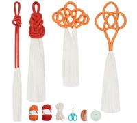 FREEBLOSS 4 Set DIY Macrame Hangings Macrame Ornament Kit Macrame Hanging Knot Kit for Decor Macrame Supplies Kit for Macrame Weaving Macrame Kits for Adults