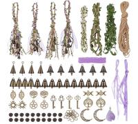 FREEBLOSS 4 Set Witch Bell DIY Kit Witch Bells Protection Boho Handmade Door Hanger Witchcraft Supplies for DIY Wind Chimes Room Bedroom Garden