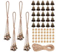 FREEBLOSS 4 Set Witch Bells DIY Kit for Door Knob Witch Bell Witchcraft Kit Long Twine Witchy Decor Positive Hanging Wiccan Wind Chimes Witchcraft Supplies Witches Protection Bells
