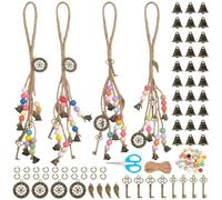 FREEBLOSS 4 Set Witch Bells DIY Kit for Door Knob Witch Bell Witchcraft Kit Pentagram Witchy Decor Positive Hanging Wiccan Wind Chimes Witchcraft Supplies Witches Protection Bells