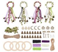 FREEBLOSS 4 Set Witch Bells DIY Kit for Door Knob Witch Bell Witchcraft Kit Witchy Decor Positive Hanging Wiccan Wind Chimes Witchcraft Supplies Witches Protection Bells for Adults Beginners