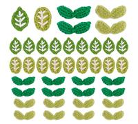FREEBLOSS 40 Pcs Crochet Leaves Applique Handmade Crochet Leaf Embellishments Sew On Patches Knitted Handmade Appliques for Clothes or Arts Crafts DIY Decor 4 Styles/0.6"-2"