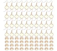 FREEBLOSS 40 Set Unfinished Earrings Blanks Earring Trays Set Iron Embroidery Earring Pendant Base for Needlepoint with Iron Mesh Earrings Pendant Tray for Women Jewelry Making(Gold)