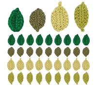 FREEBLOSS 40Pcs Crochet Leaves Applique Crochet Handmade Leaf Embellishments Sew On Patches Knitted Handmade Appliques for Clothes or Arts Crafts DIY Decor 4 Colors/1.4''*1''