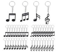 FREEBLOSS 40Pcs Music Note Keychain Music Party Favors Silicone Keychain Bulk Teacher Gifts for Songs Lovers with Gift Bags