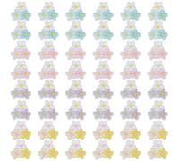 FREEBLOSS 48pcs Mini Flower Self-Adhesive Patches Flowers Embroidered Applique for Sewing Trims Clothes Bag Shoes Doll Making Craft Supplies 4 Colors 0.6"*0.6"