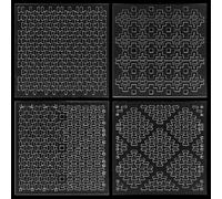 FREEBLOSS 4Pcs 12x12cm Acrylic Sashiko Stencils Persimmon Flower Drawing Line Sashiko Templates Geometric Stencils for Embroidery Plastic Embroidery Stencils for Sewing Hand Quilting 2MM Thick