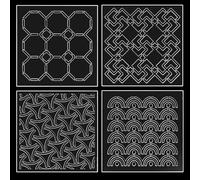 FREEBLOSS 4pcs Acrylic Sashiko Stencil 12 * 12cm Plastic Sashiko Stencil Kit Sashiko Pattern Template Acrylic Embroidery Tool Sashiko Template for Sewing Hand