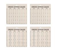FREEBLOSS 4Pcs Cross Stitch Gauge Counted Cross Stitch Ruler Scales for Fabric Counts Wood Measuring Tool for Counting Stitches Craft 5.9 * 5.9inch