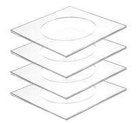 FREEBLOSS 4Pcs DIY Acrylic Napkin Holder Square Clear Acrylic Cocktail Coasters for Embroidery Work Display Double-layer Decorative Coaster Plate for Office Home Bar Decor Cocktail Pick Holder 12x12cm