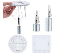 FREEBLOSS 4pcs Kumihimo Discs and Kumi Lite Weight Kumihimo Supplies Friendship Bracelet Loom with Weight Clips Bracelet Maker Kit