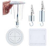 FREEBLOSS 4pcs Kumihimo Discs and Kumi Lite Weight with Alligator Clip Kumihimo Supplies Friendship Bracelet Loom with Weight Clips Bracelet Maker Kit