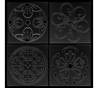 FREEBLOSS 4pcs Plastic Sashiko Stencil Kit 12 * 12cm Acrylic Sashiko Stencil Cherry Blossoms Sashiko Pattern Template Acrylic Embroidery Tool Geometric Sashiko Pattern Template Drawing Line