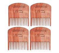 FREEBLOSS 4Pcs Portable Macrame Fringe Comb Wooden Macrame Comb Brush for Tassels Combs for Weaving Cotton Rope Open Knot Combs, 1.9x2.1inch