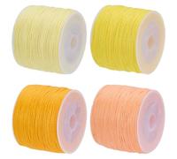 FREEBLOSS 4Pcs Sashiko Thread Sashiko Skein 110 Yards*4 Colors Green Cotton Embroidery Sewing Thread Japanese Quilting & Embroidery Sashiko Kit Supplies(Yellow Theme)