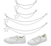 FREEBLOSS 4Pcs Star Shoelace Chains Charms Shoe Accessories Decoration Shoe Chain Buckles Charm for Boot Sneaker Handbags Pants Women