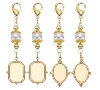 FREEBLOSS 4pcs Wedding Bouquet Charm Pearl Photo Charms Bouquet Memorial Charm Bouquet Charm Bridal Bouquet Charm Wedding Bouquet Photo Charms Bouquet Picture Charms for Wedding Memory