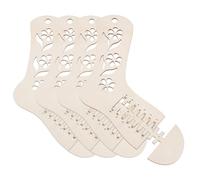 FREEBLOSS 4pcs Wooden Sock Blockers Adjustable Knit Sock Ruler Tool Socks Shaper for Knitter Beginners