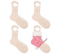 FREEBLOSS 4pcs Wooden Sock Blockers Adjustable Knit Sock Ruler Tool Socks Shaper for Knitter Beginners, 9.1x8.7x0.1inch