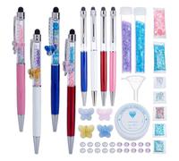 FREEBLOSS 4set DIY Floaty Pens Kit Empty Tube Floating DIY Pens Fashionable DIY Pens for Girls Create Pens with Glitter & Charms Building Your Favorite Liquid Sand Pens