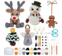 FREEBLOSS 5 Set Crochet Kit for Beginner Christmas Crochet Kit for Adults Starter Friendly Christmas Crochet Set All You Need in with Step by Step Video Tutorial 5 Styles Crochet Christmas Decor
