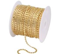 FREEBLOSS 5 Yards 18K Gold Dot Chain Roll Curb Chain Roll Copper 18k Gold Plated Cable Chains for Jewelry Making Bulk Link Chains for Necklace Crafts