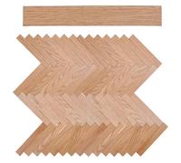 FREEBLOSS 50 Pcs Mini Dollhouse Wallpaper 3.9" x 0.6" Pvc Floorboards Peel Stick Flooring Self Adhesive Miniature Dollhouse Flooring for Dollhouse Decoration Accessories, Light Brown