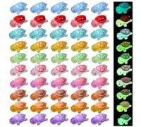 FREEBLOSS 50Pcs Luminous Mini Turtles Medium Glow in The Dark 3D Resin Turtles Resin Animals Figurine 5 Colors Turtle Decorations Plastic Animals Miniature Turtles to Hide, 3.5x4.5x1.5cm