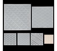 FREEBLOSS 5pcs Sashiko Stencils Sea Weaves Pattern Sashiko PET Templates Japanese Embroidery Patterns 3 Sizes Drawing Line Template for Coasters Tea Mat Quilting Sewing Supplies