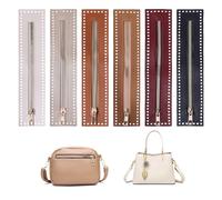 FREEBLOSS 6 Colors PU Leather Zipper for Sewing Handbag Leather Sewing Zipper Frame Crochet Zipper with Holes for Crochet Bags for DIY Sewing Craft Projects 10.6 * 2.2''