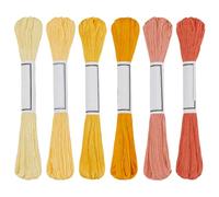 FREEBLOSS 6 Pcs Sashiko Thread 6 x 50M 100% Cotton Sewing Thread Yellow Embroidery Floss for Hand Sewing Thick Threads for Quilting, Embroidery, Sashiko Kit Supplies