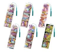 FREEBLOSS 6 Set Diamond Art Kits Bookmarks Flower Bookshelf Pattern Diamond Painting Bookmark DIY Book Makers Kits Arts and Crafts for Gift Book Lovers 2.3x7.7