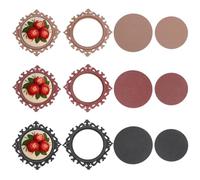 FREEBLOSS 6 Set Small Wooden Embroidery Frame Hoops 3 Colors Wooden Embroidery Pendant Trays Bulk for Jewelry Making Blank Trays Pendant for Crafting, 10cm/3.9 in