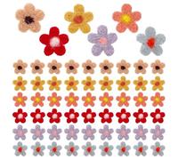 FREEBLOSS 60PCS Colorful Felt Daisy Flowers Ornament Wool Felted Flower Embellishment for Sewing Handcraft Decoration, Home Decor, Handmade Gift, Party Decoration Spring Ornaments 0.8'