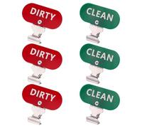 FREEBLOSS 6Pcs Clean Dirty Sign Laundry Basket Clean&Dirty Labels Red&Green Laundry Basket Tags Indicator for Dishwasher, 8 * 3.5cm/3.2 * 1.4"