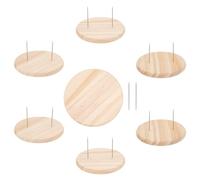 FREEBLOSS 6Pcs Crochet Doll Stand, 8cm Double Steel Needle Doll Holder Felting Doll Display Holders Wooden Base Doll Stand Support for Action Figures Dolls Showcase Support Bracket
