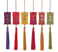 FREEBLOSS 6Pcs Good Luck Hanging Sachet Spiritual Salt Pouch with Tassel Good Luck Sachet Charm Lucky Amulets for Blessing Car Friends