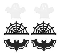 FREEBLOSS 6Pcs Halloween Macrame Frame Macrame Hanging Supplies Macrame Bat Supplies Wood Hoops Nature Wooden Hoop for Macrame Wall Hangings DIY Macrame Kit Craft Supplies Home Decor